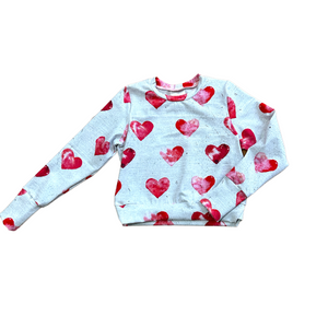 Cropped heart sweater