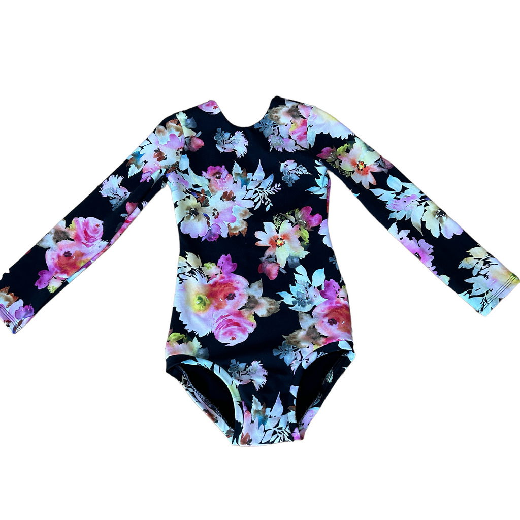 Floral low back leotard