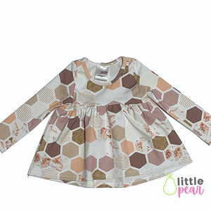 Neutral hexagons Sophia peplum